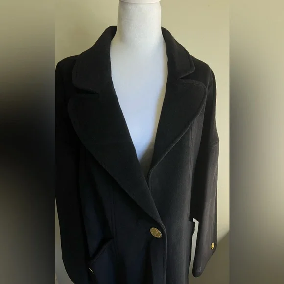 CHANEL Boutique 1988 Black Wool Coat